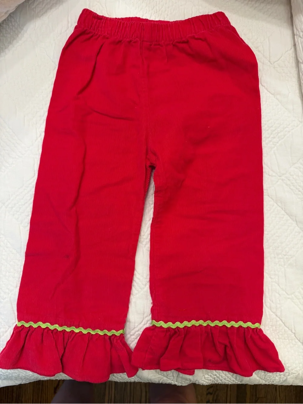 Ruffle Hem Girls Pants (pink) size 2